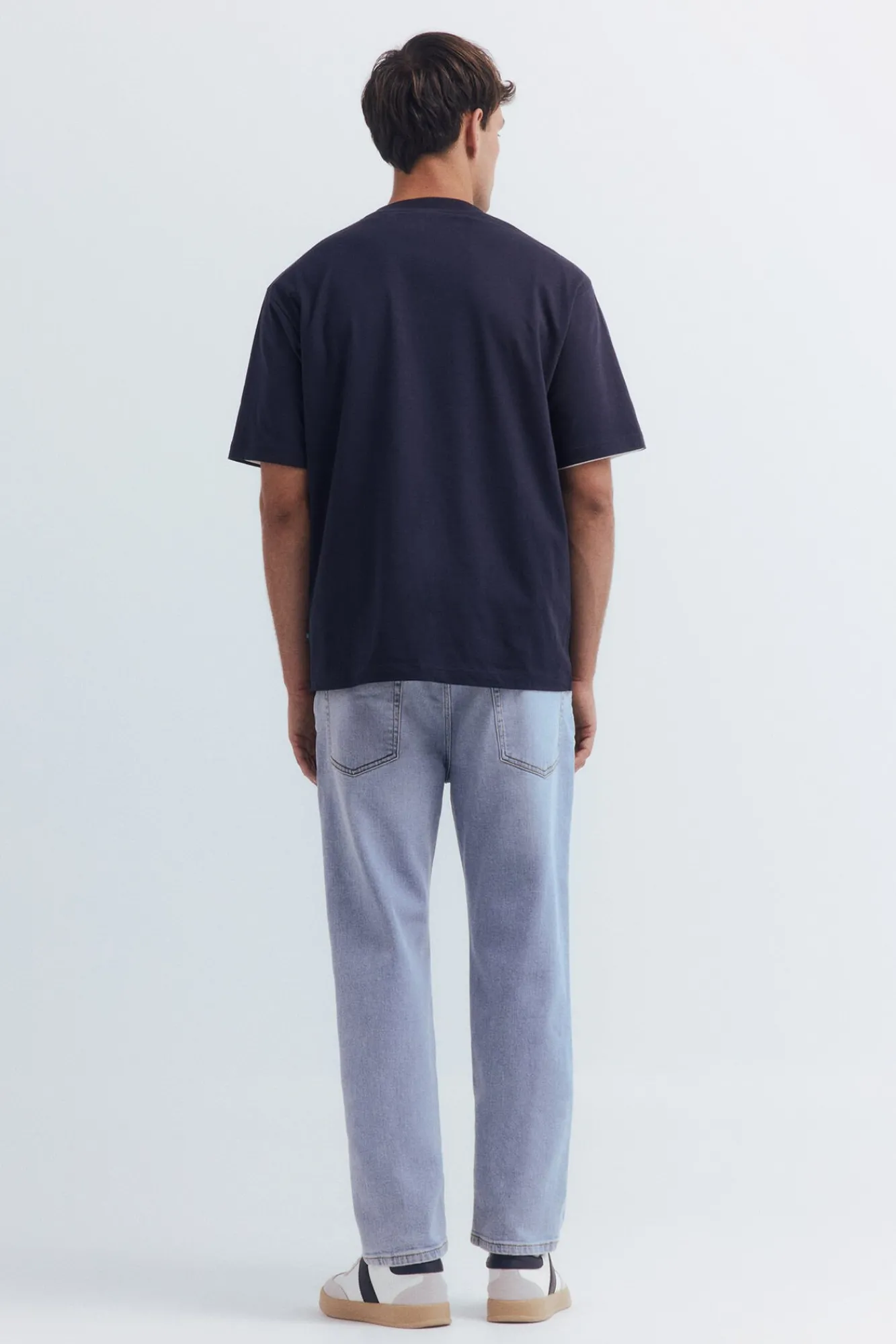 Springfield Jeans-Jeans de corte reto com lavagem clara azul