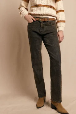 Slowlove Jeans-Jeans marrom tingido Cinzento