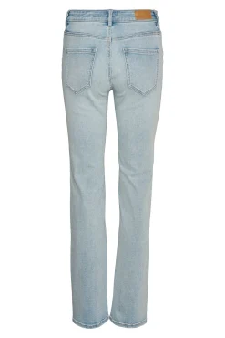 Vero Moda Jeans|Calças-Jeans retas de cintura subida Azul