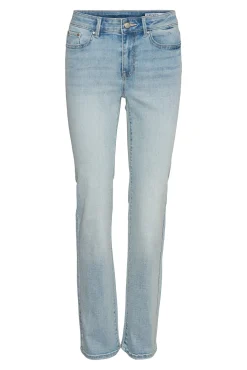 Vero Moda Jeans|Calças-Jeans retas de cintura subida Azul