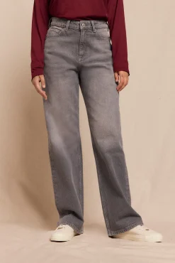 Slowlove Jeans|Calças-Jeans retos Cinzento