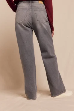 Slowlove Jeans|Calças-Jeans retos Cinzento