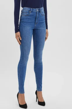 Vero Moda Jeans|Calças-Jeans skinny de mulher com cintura alta Azul