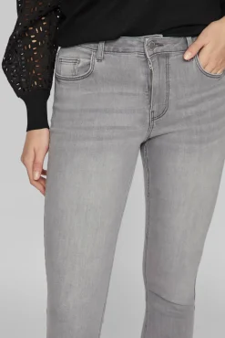 Vila Jeans|Calças-Jeans skinny fit 5 bolsos Cinzento