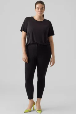 Vero Moda Curve Jeans|Calças-Jeans Slim tamanho grande Preto