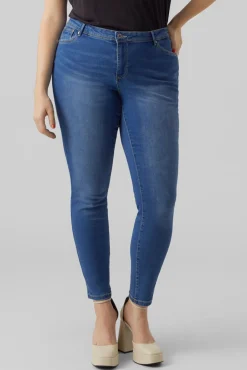 Vero Moda Curve Jeans|Calças-Jeans Slim tamanho grande Azul