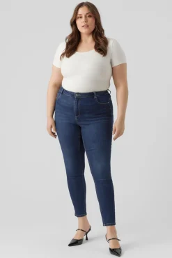 Vero Moda Curve Jeans|Calças-Jeans Slim tamanho grande Azul