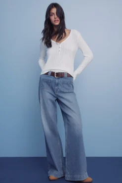 Springfield Jeans-Jeans super flare confortável azul