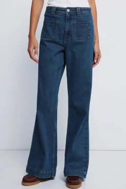 Springfield Jeans-Jeans super flare confortável azul