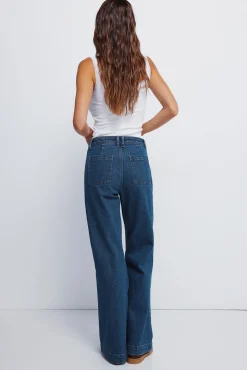 Springfield Jeans-Jeans super flare confortável azul
