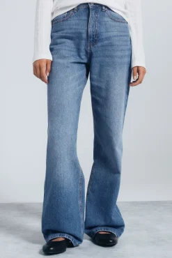 Springfield Jeans-Jeans wide leg azul