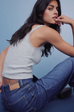 Springfield Jeans-Jeans wide leg azul