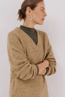 Cortefiel Camisolas-Jersey com bico salpicado Tostado