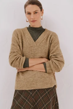 Cortefiel Camisolas-Jersey com bico salpicado Tostado