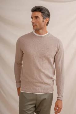 Celopman Camisolas-Jersey de malha estruturada bege