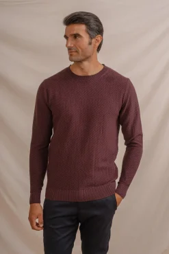 Celopman Camisolas-Jersey de malha estruturada vermelho