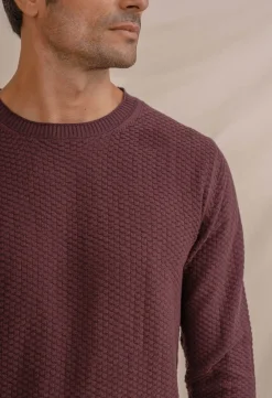 Celopman Camisolas-Jersey de malha estruturada vermelho