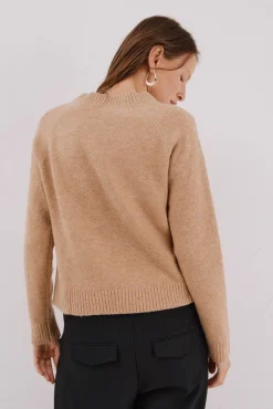 Cortefiel Camisolas-Jersey delantero lentejuelas. Tostado