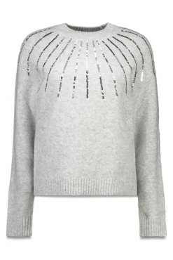 Cortefiel Camisolas-Jersey delantero lentejuelas. Cinzento