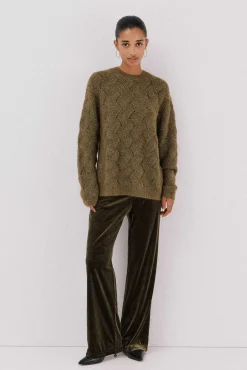 Cortefiel Camisolas-Jersey delantero lentejuelas. Verde