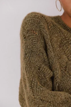 Cortefiel Camisolas-Jersey delantero lentejuelas. Verde