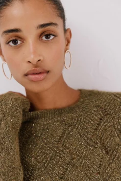 Cortefiel Camisolas-Jersey delantero lentejuelas. Verde