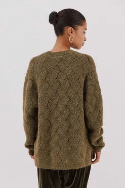 Cortefiel Camisolas-Jersey delantero lentejuelas. Verde