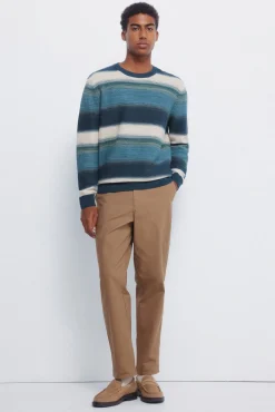 Springfield Camisolas-Jersey estruturado multi-listrado azul