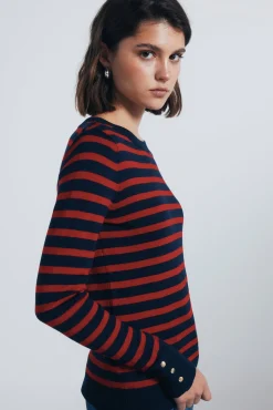 Springfield Camisolas-Jersey fino com botões e punhos vermelho