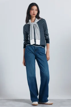 Springfield Camisolas-Jersey fino com botões e punhos azul