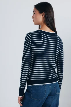 Springfield Camisolas-Jersey fino com botões e punhos azul