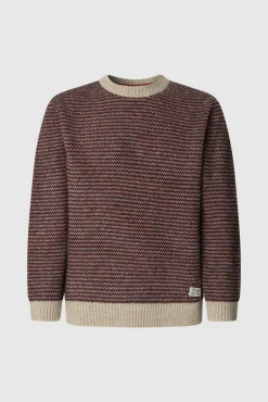 Pepe Jeans Camisolas-Jersey listrado de ajuste regular vermelho