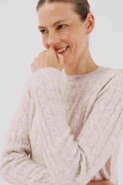 Cortefiel Camisolas-Jersey macio com oitos Ecru