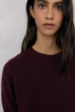 Pedro del Hierro Camisolas-Jersey mesclado com fendas laterais Bordeaux