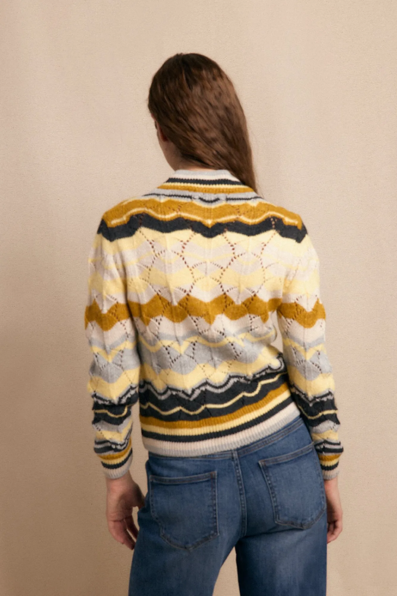 Slowlove Camisolas-Jersey ondas multicolor Amarelo