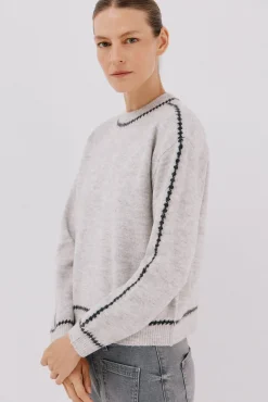 Cortefiel Camisolas-Jersey Perkins contrastes Cinzento