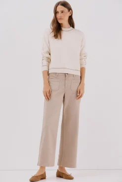 Cortefiel Camisolas-Jersey Perkins contrastes Ecru