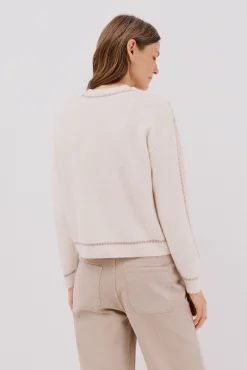 Cortefiel Camisolas-Jersey Perkins contrastes Ecru