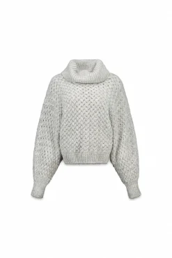 Slowlove Camisolas-Jersey punto cesta Cinzento