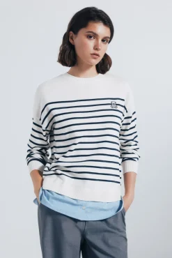 Springfield Camisolas-Jersey riscas combinado com bordado vison