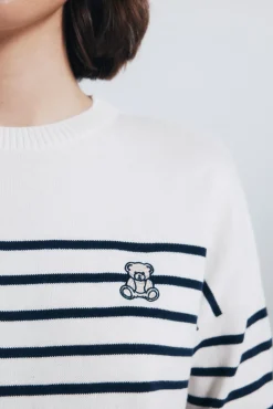 Springfield Camisolas-Jersey riscas combinado com bordado vison