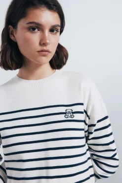 Springfield Camisolas-Jersey riscas combinado com bordado vison