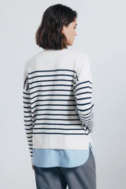 Springfield Camisolas-Jersey riscas combinado com bordado vison