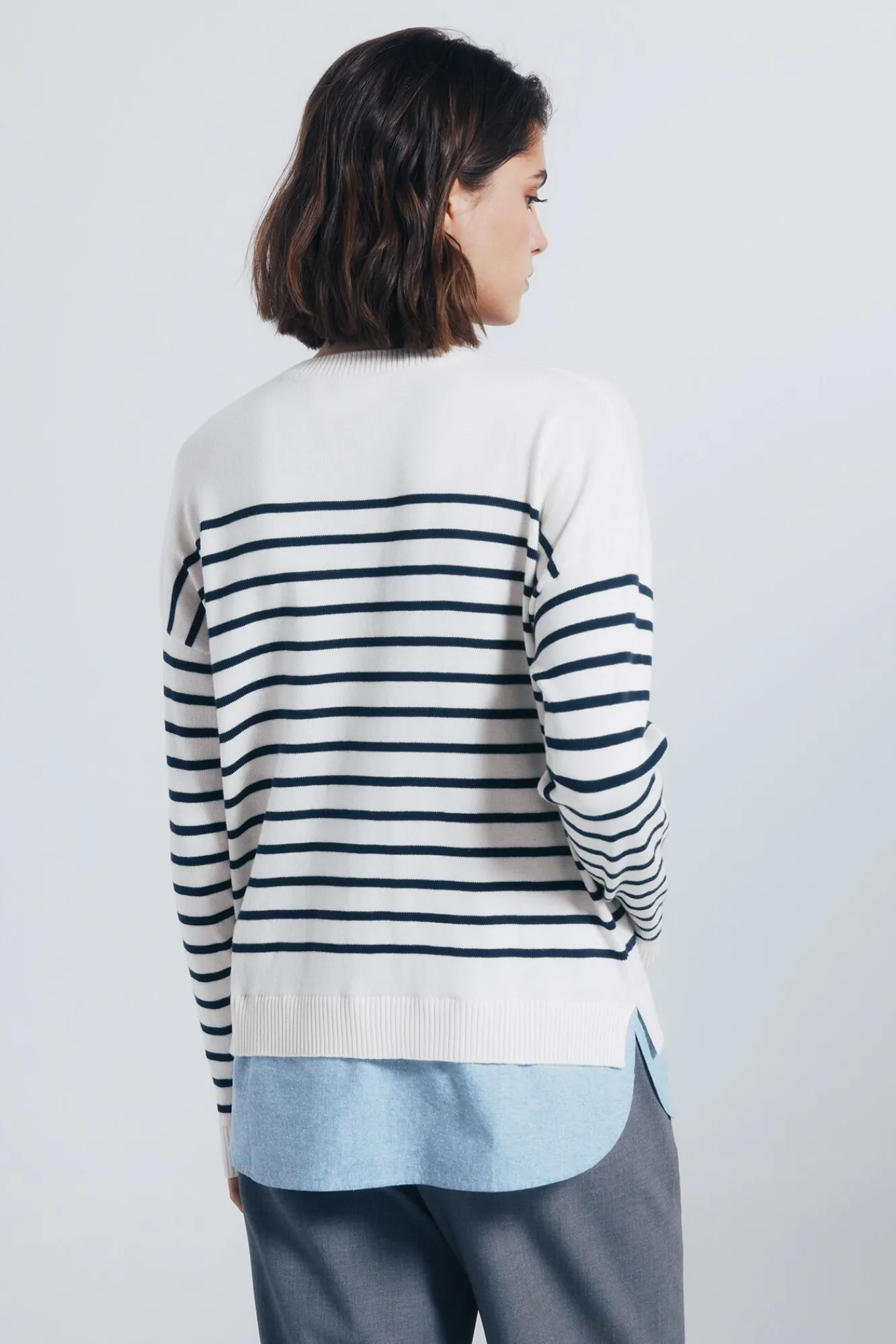 Springfield Camisolas-Jersey riscas combinado com bordado vison