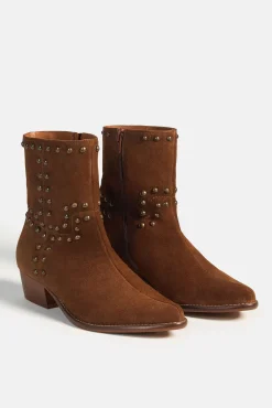 Bryan Stepwise Saltos|Calçado De Couro-Joanne Botim Castanho