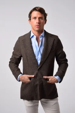 Cloking Blazers|Blazers-Lã americana com pied-de-poule Castanho