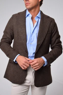 Cloking Blazers|Blazers-Lã americana com pied-de-poule Castanho