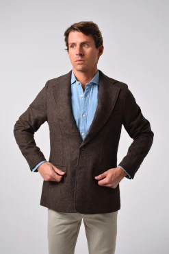 Cloking Blazers|Blazers-Lã americana com pied-de-poule Castanho