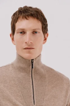 Cortefiel Camisolas-Lã de cordeiro com gola aberta Castanho