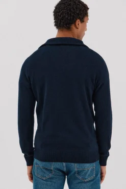 Cortefiel Camisolas-Lã de cordeiro com gola aberta Azul